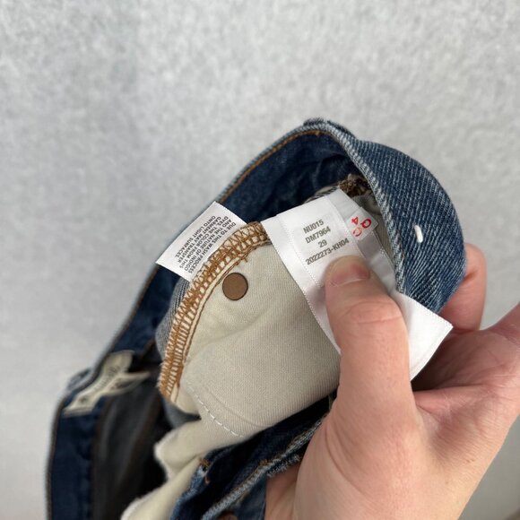 Madewell Womens Brynn Long Short Size 29 Blue Denim Button Fly Raw Hem NWOT - Picture 9 of 13